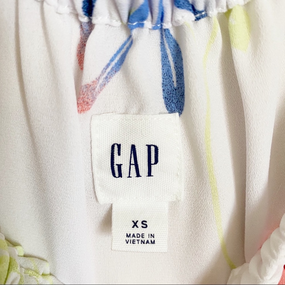 Gap Off The Shoulder Floral Top White Flowy XS - Picture 5 of 6